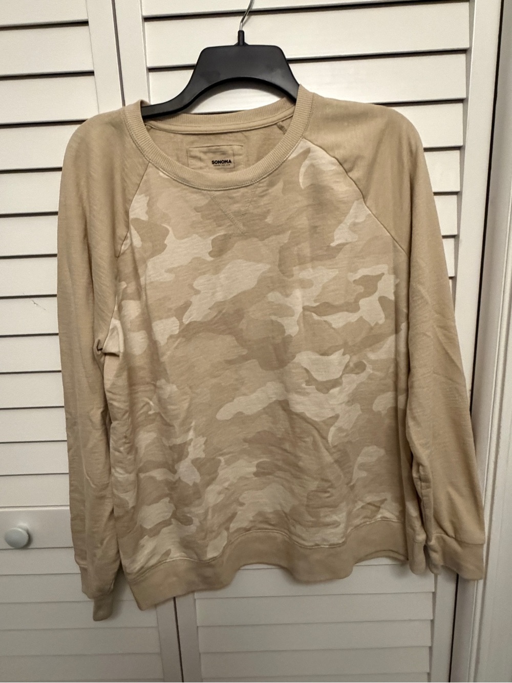 Sonoma Beige Camo Raglan Sweatshirt